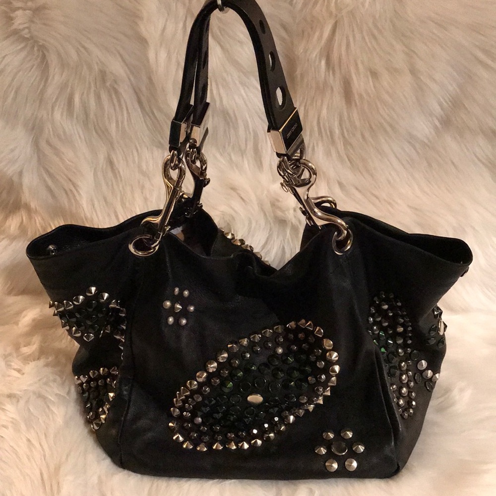 💯% Authentic JIMMY CHOO Calfskin Leather bucket.